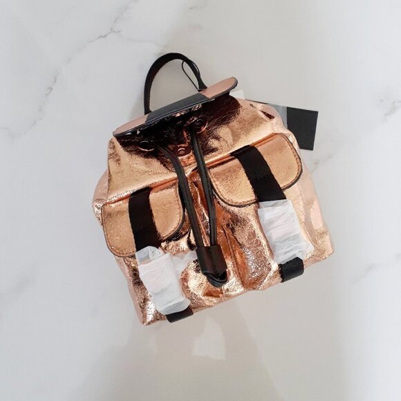 NWT Kendall + Kylie copper logo metallic backpack - Picture 3 of 6